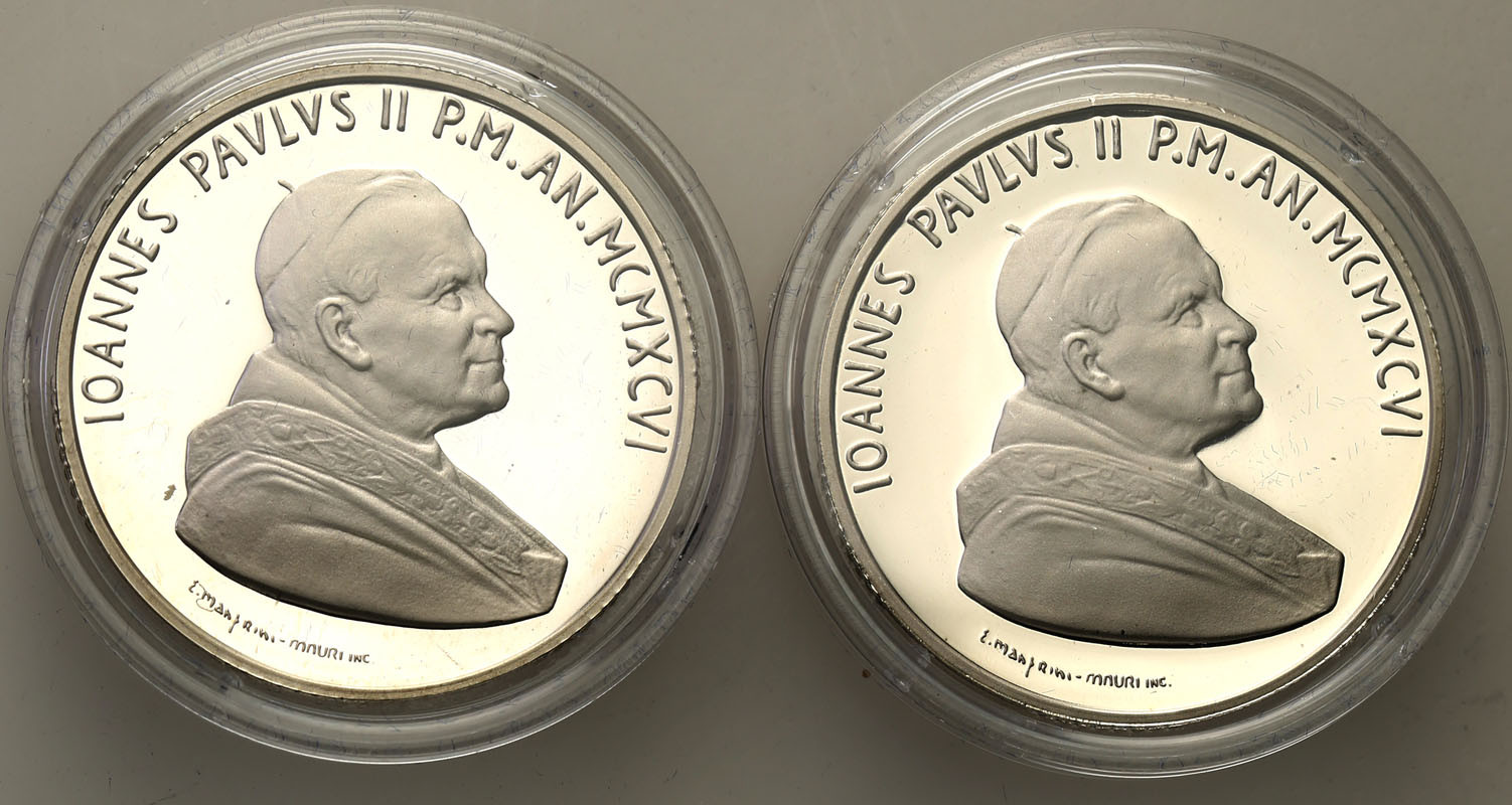 Watykan. 10.000 Lire 1996 - Jan Paweł II, zestaw 2 monet